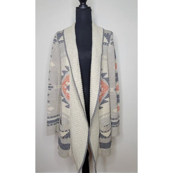 Lucky Brand Sweaters - LUCKY BRAND Aztec Southwest Open Front Sweater Cardigan w/ Pockets Women's sz M